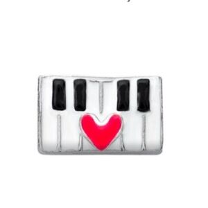 Origami Owl Piano Key Charm with Heart